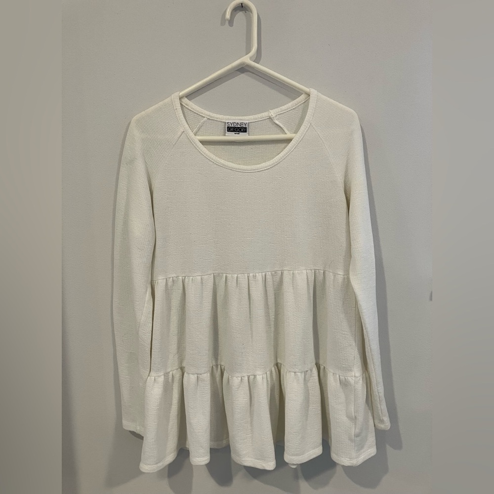 Gregory Cream Long Sleeve Tiered Tunic